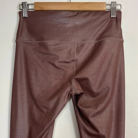 Athleta Chaturanga Tights Womens Size XS Pink Shimmer Stretch Leggings - Picture 4 of 13